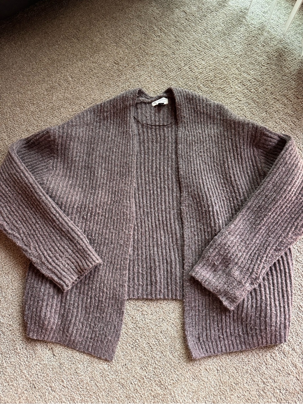 Cozy Ribbed Open-Front Women’s Sweater Cardigan - Briwn